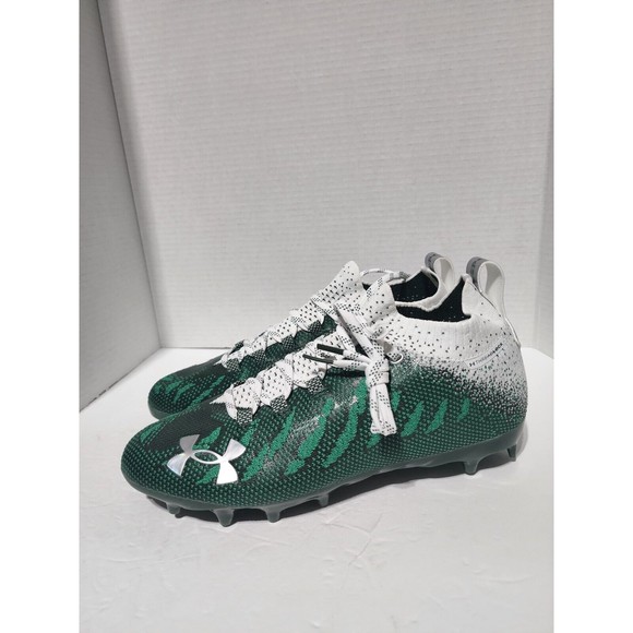 Men's Size 9  Under Armour Spotlight MC ‘Green’ Football Cleats 3023959-102 - Picture 2 of 9